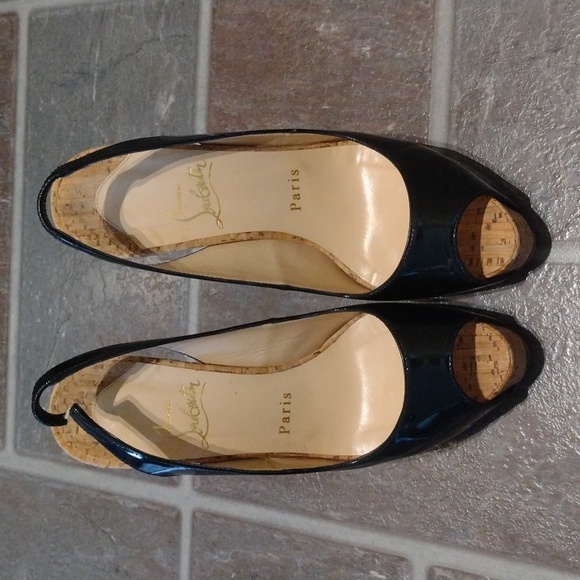 Christian Louboutin black patent leather cork platform pump size 36 - Picture 13 of 14